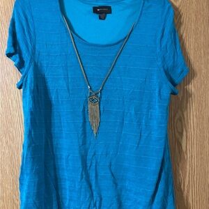 AB Studio Women's Vibrant Blue Short Sleeve Tee